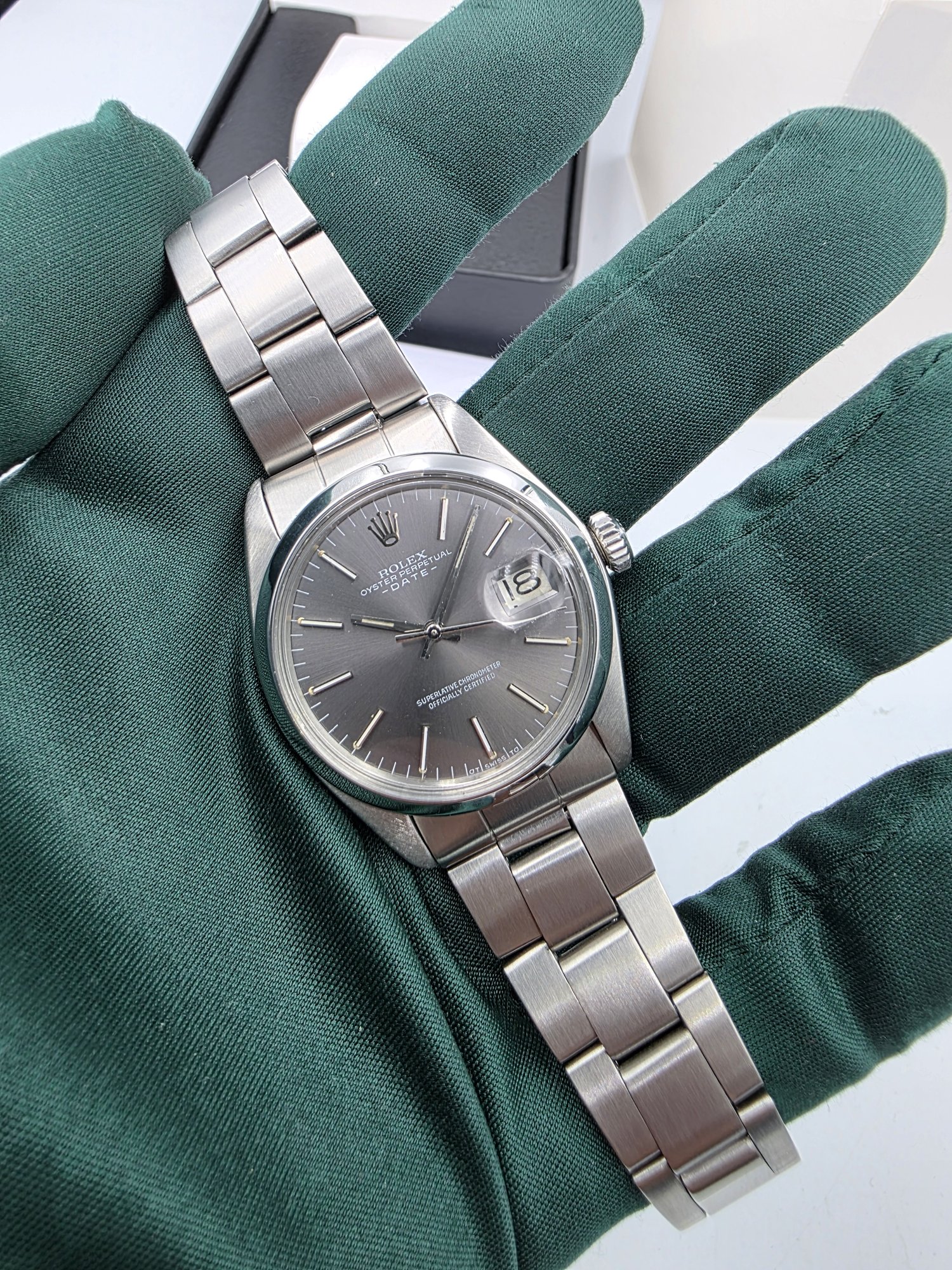 Rolex Date 34mm Grey Sigma Dial 
